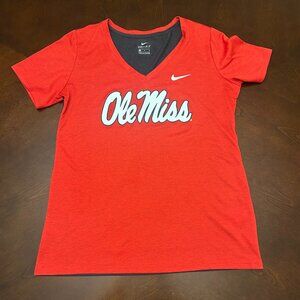 Women's Red/Blue Ole Miss Dry Fit M Nike Tshirt